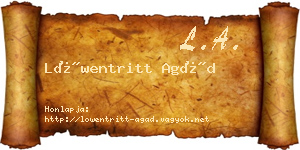 Löwentritt Agád névjegykártya